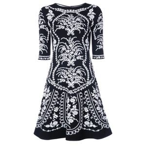 Oscar de la Renta floral embroidered mini dress